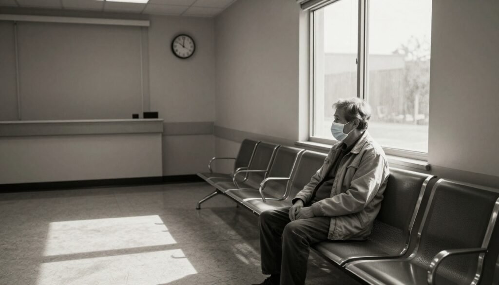 Canada specialist wait times showing a patient waiting in a hospital for specialist care