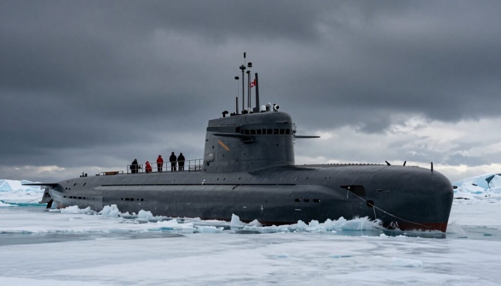 Canada submarines Type 212CD German submarine sailing through Arctic waters during a Royal Canadian Navy mission.