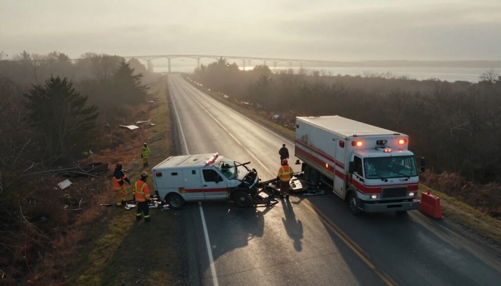 Three Killed in Ambulance Crash Near Confederation Bridge as emergency crews respond to the fatal highway collision