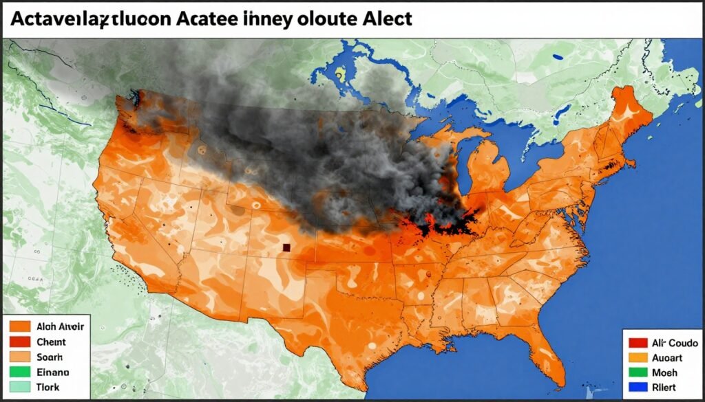 Thick Canadian Wildfire Smoke reduces air quality across the Northeastern United States.